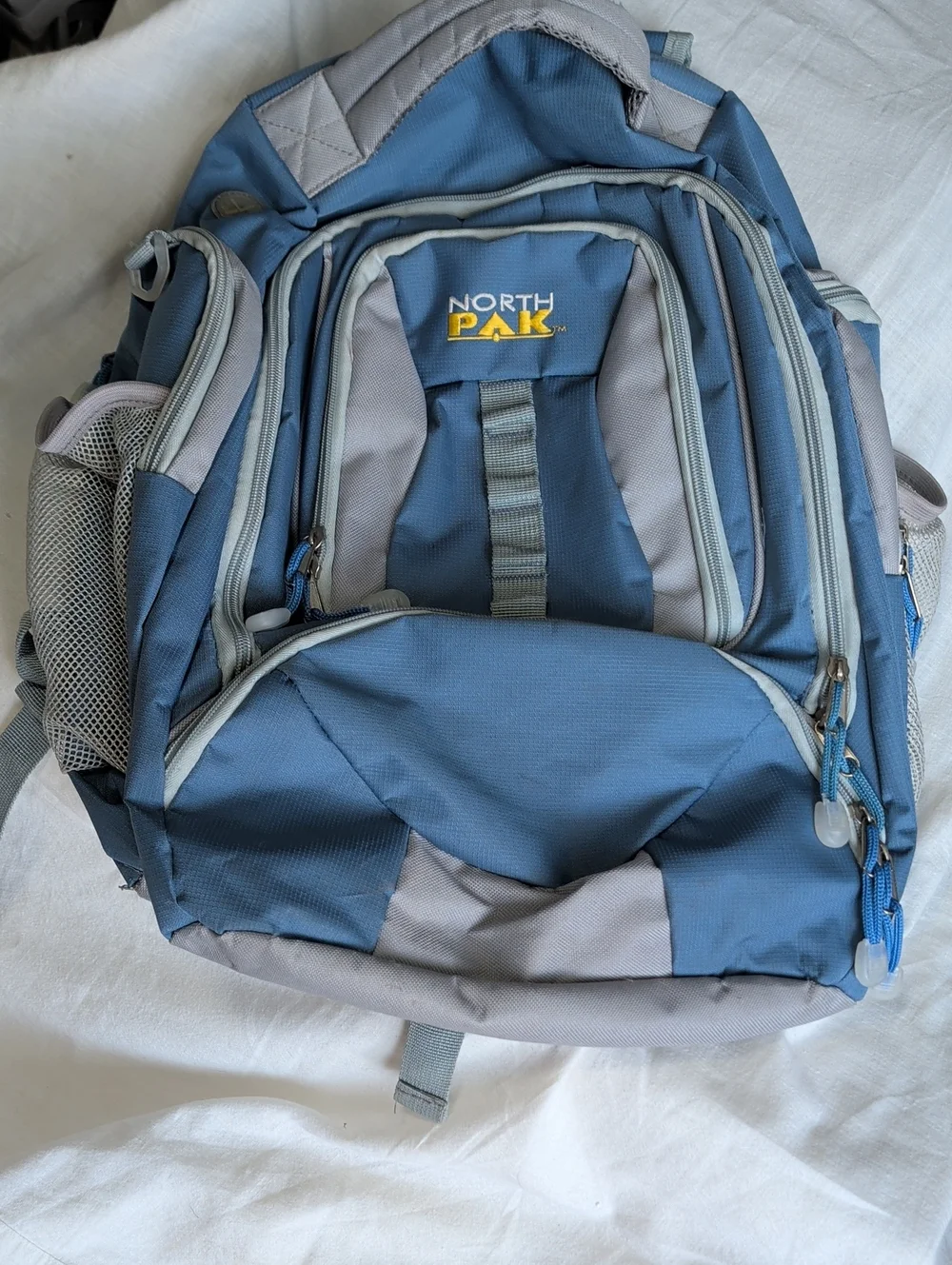 Blue and Gray Men's Backpack with Multiple Compartments Lightweight Comfortable